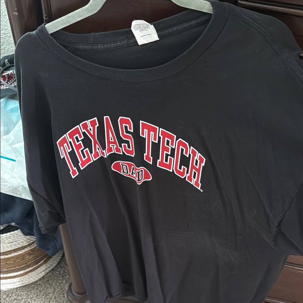 Hanes Black Texas Tech Dad Short Sleeve Tee